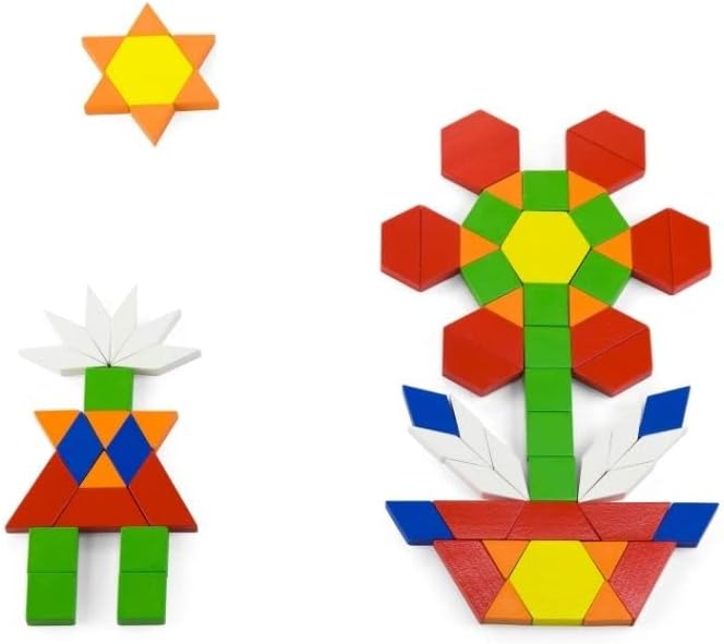 Viga Toys - 250 Wood Pattern Blocks - Image 2
